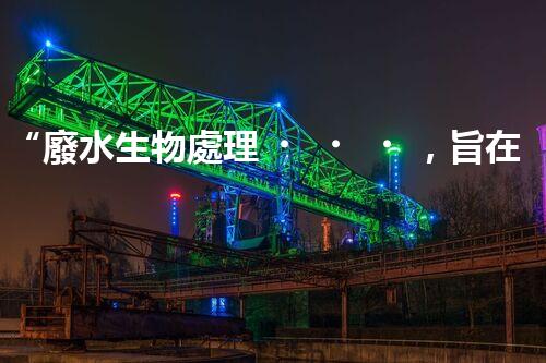 “廢水生物處理，旨在凈化水源，守護(hù)碧水藍(lán)天”